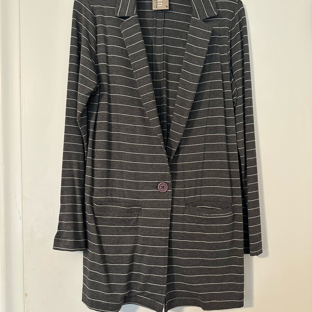 Dolan Gray Striped Blazer Tailored Suit Jacket